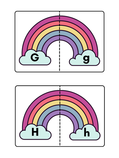 Rainbow Uppercase & Lowercase Letter Match | Cut and Paste Alphabet Activity for Preschool and Kindergarten