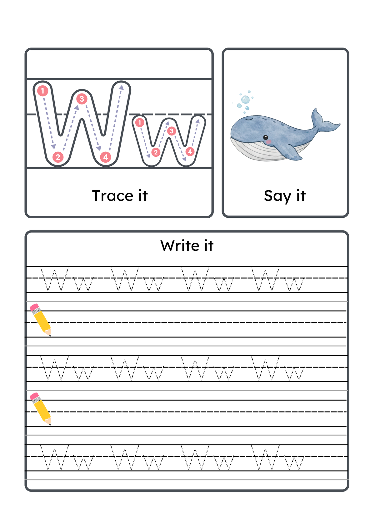 Alphabet Handwriting & Tracing Worksheets | A–Z Letter Practice Set for Toddlers & Preschoolers