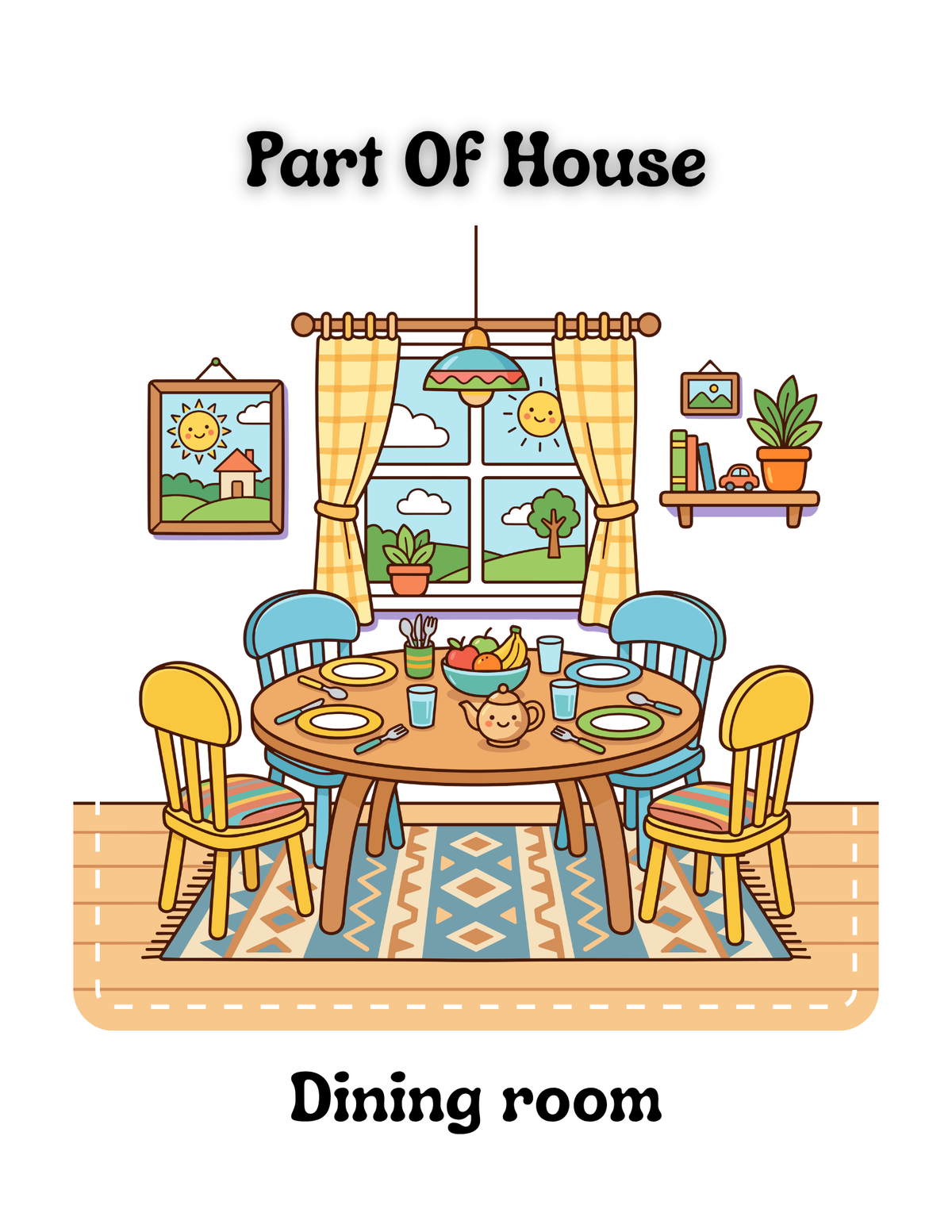 Parts of a House Learning Cards | Home Vocabulary & Room Matching Activity | Digital Download