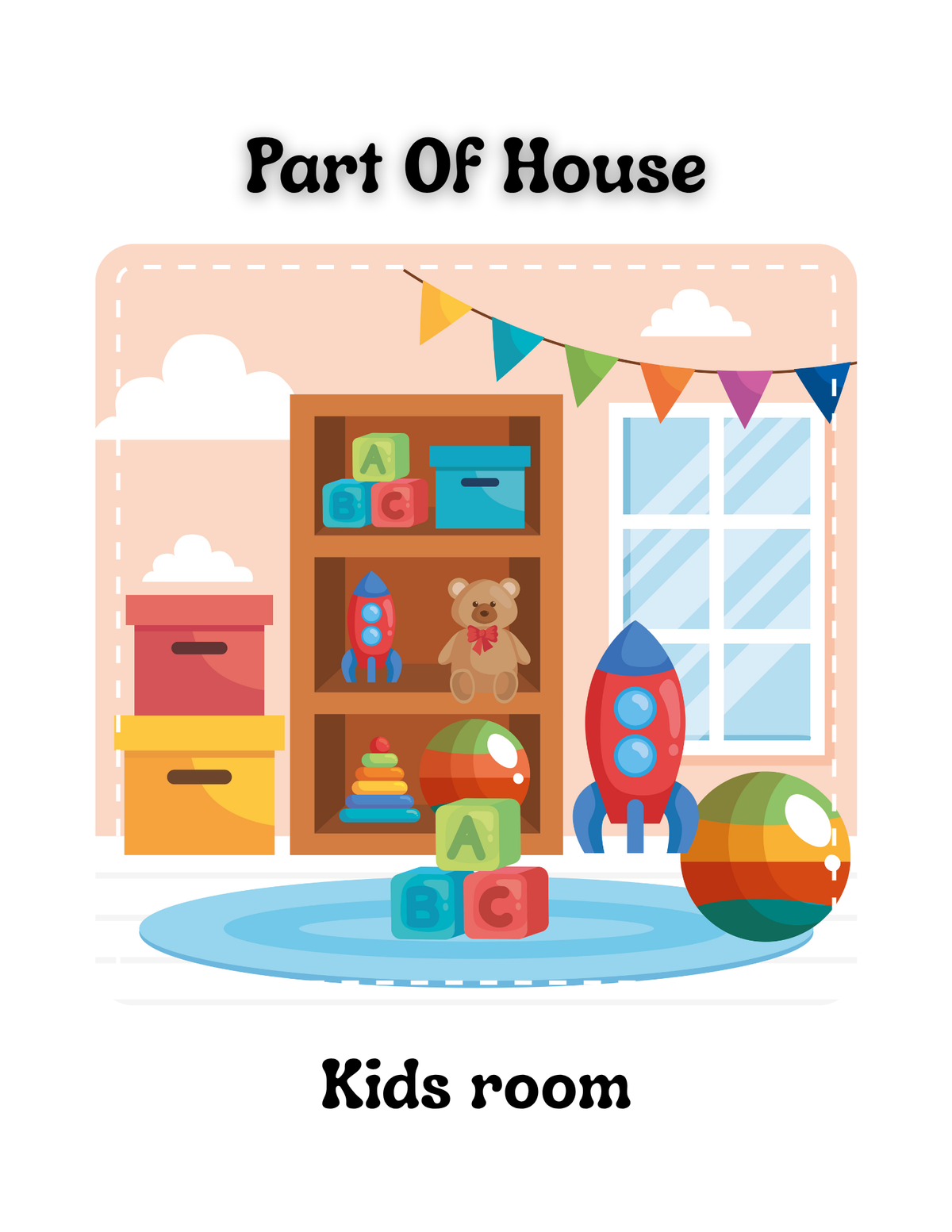 Parts of a House Learning Cards | Home Vocabulary & Room Matching Activity | Digital Download
