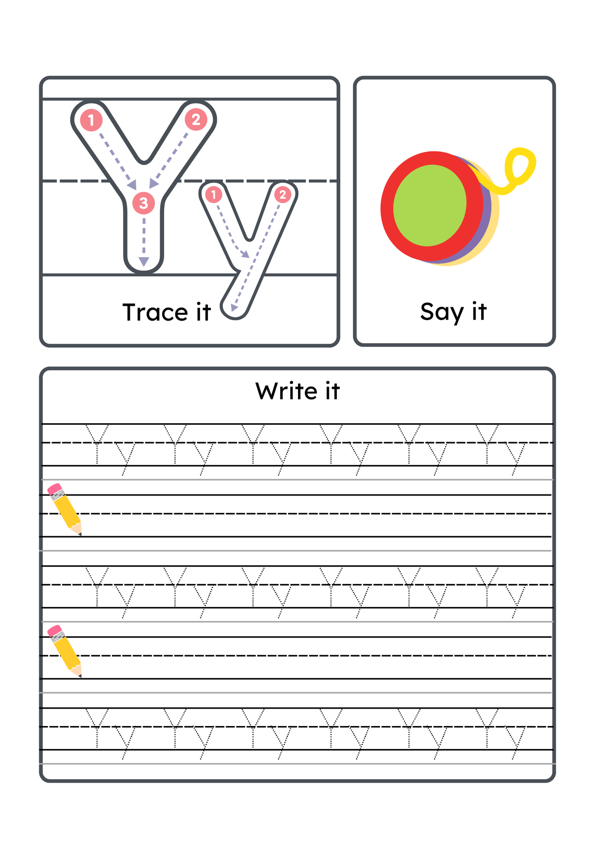 Alphabet Handwriting & Tracing Worksheets | A–Z Letter Practice Set for Toddlers & Preschoolers
