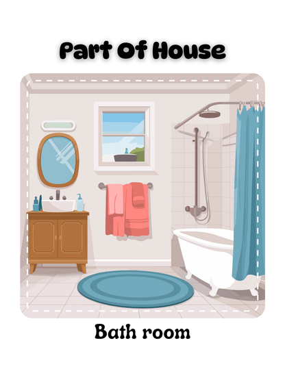 Parts of a House Learning Cards | Home Vocabulary & Room Matching Activity | Digital Download
