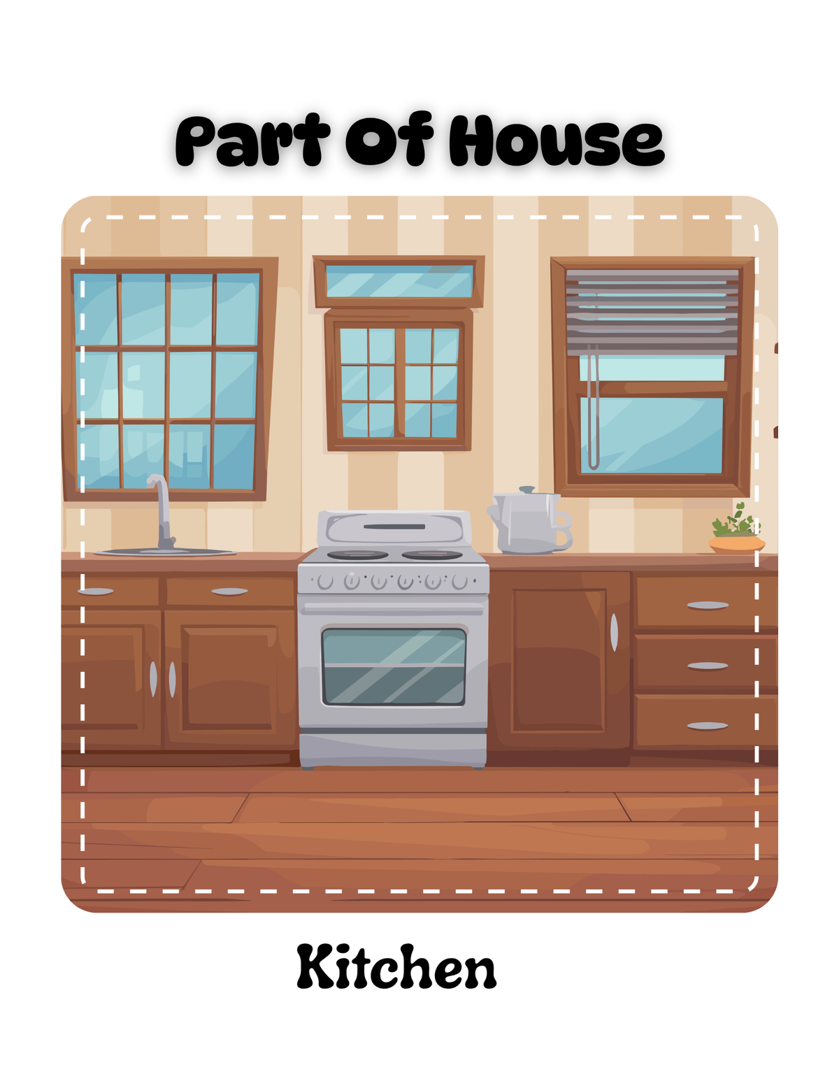 Parts of a House Learning Cards | Home Vocabulary & Room Matching Activity | Digital Download