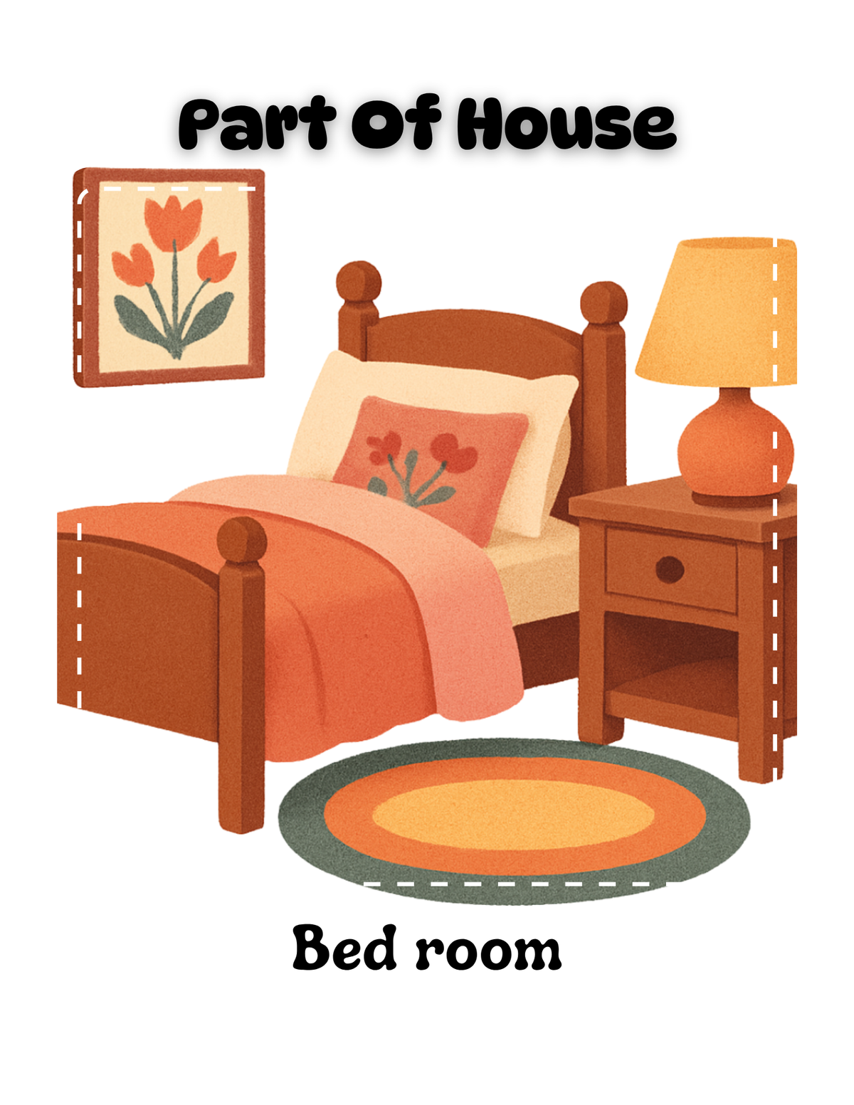 Parts of a House Learning Cards | Home Vocabulary & Room Matching Activity | Digital Download