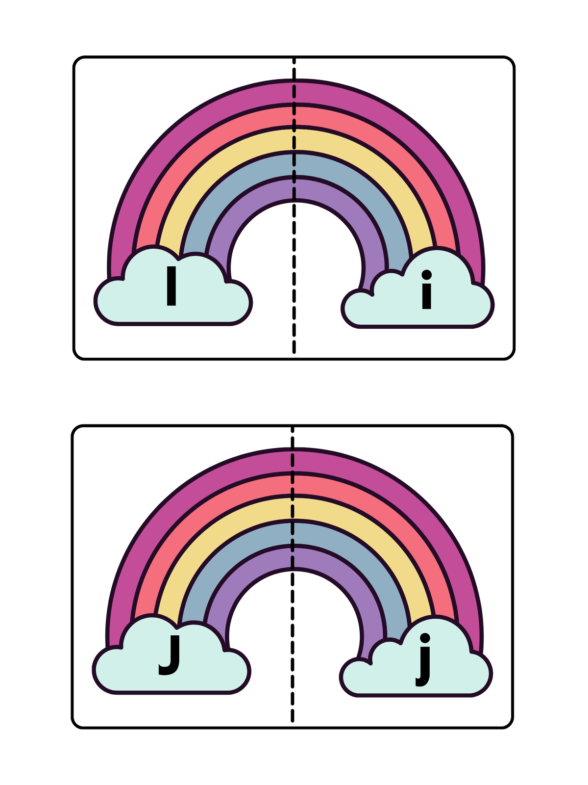 Rainbow Uppercase & Lowercase Letter Match | Cut and Paste Alphabet Activity for Preschool and Kindergarten