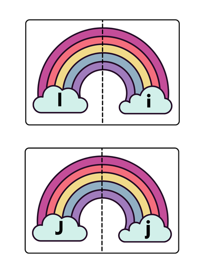 Rainbow Uppercase & Lowercase Letter Match | Cut and Paste Alphabet Activity for Preschool and Kindergarten