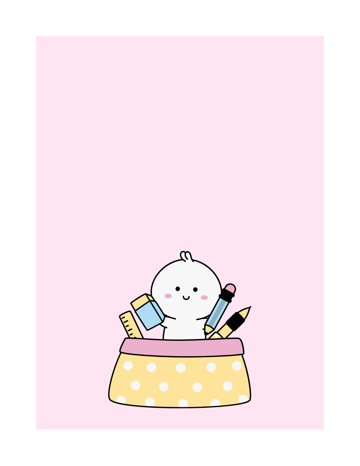 Little Learner Mochi – Printable Notepad | US Letter PDF