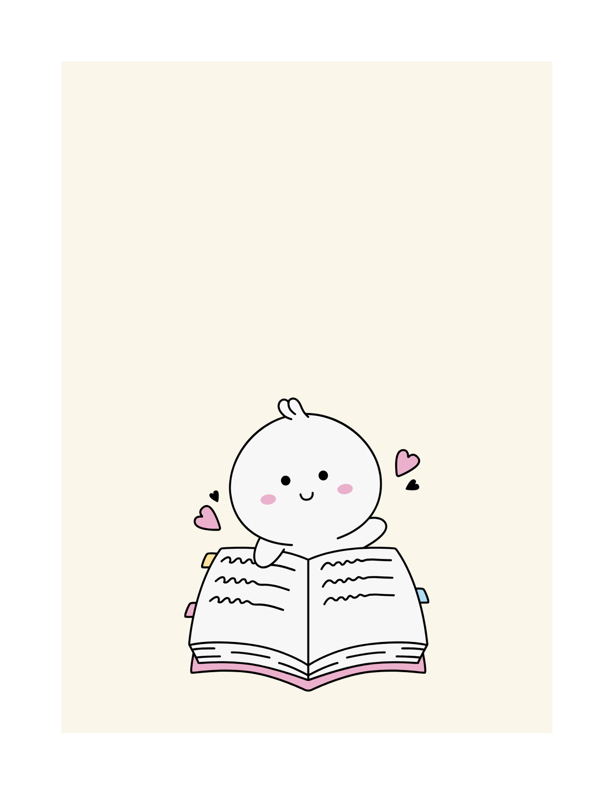 Little Learner Mochi – Printable Notepad | US Letter PDF