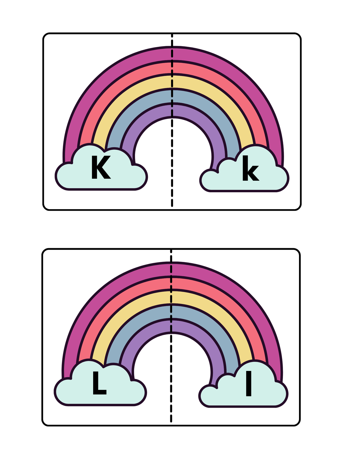 Rainbow Uppercase & Lowercase Letter Match | Cut and Paste Alphabet Activity for Preschool and Kindergarten