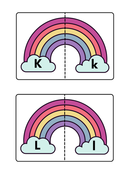 Rainbow Uppercase & Lowercase Letter Match | Cut and Paste Alphabet Activity for Preschool and Kindergarten
