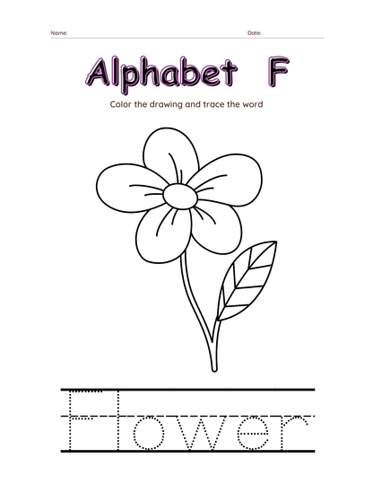 Alphabet tracing & coloring  Worksheets-27 Page Printable Pack