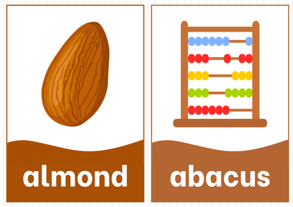 Montessori Phonics & Vocabulary Flashcards Set | Printable Alphabet & Object Cards (Digital Download)