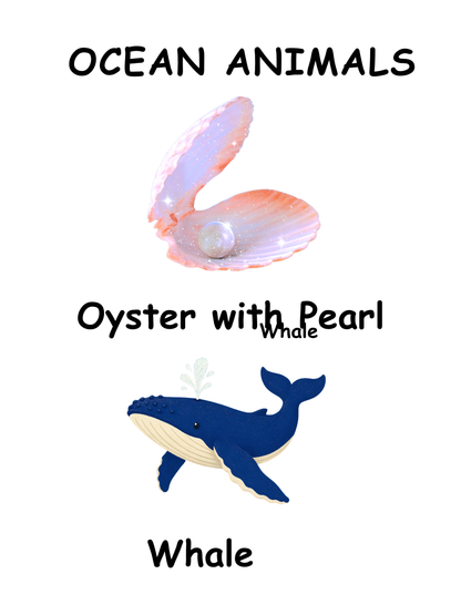 Ocean Animals A4 Poster & Flashcards Set | Printable Montessori Learning Cards
